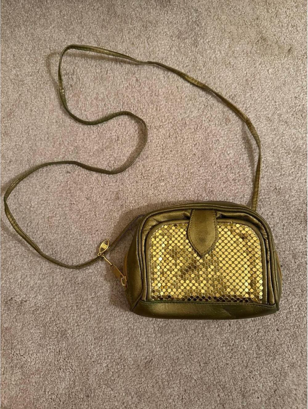 Vintage Gold Mesh crossbody Purse cod8
